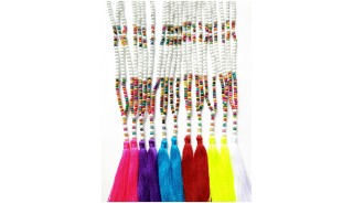 wooden beads colorful mix tassels necklaces handmade 60 Pieces shipping free